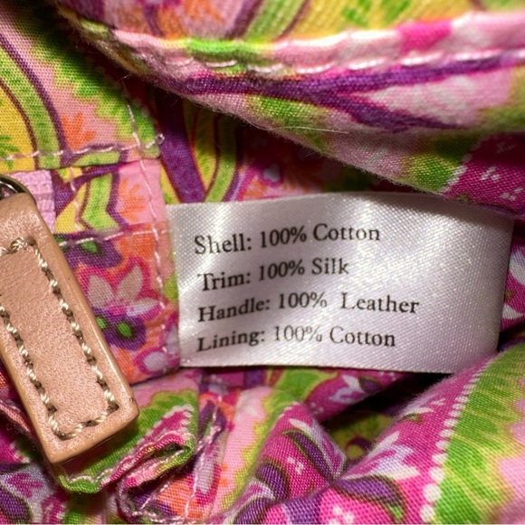 ECHO Leather Silk Cotton Shoulder Bag